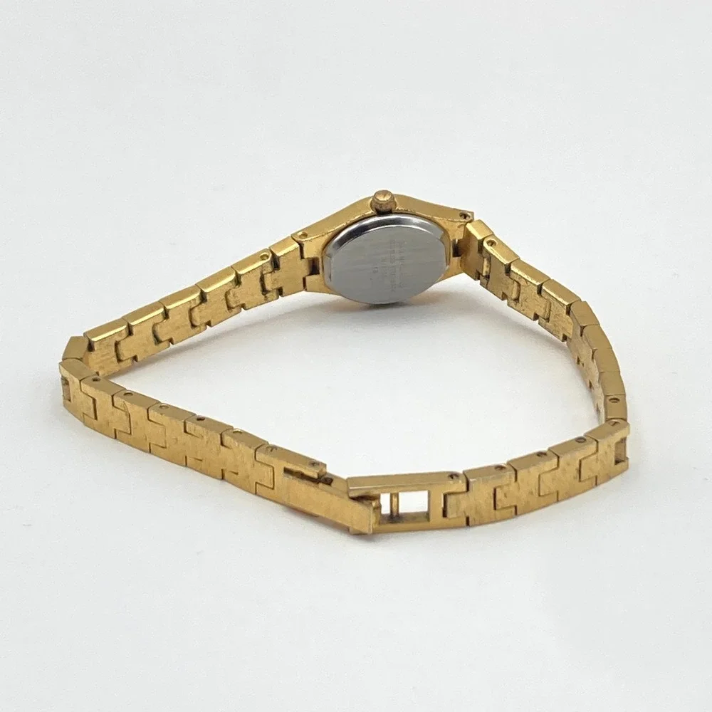 Vintage Armitron Womens Watch 11mm Gold Tone Petite Round New Battery 7